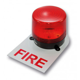 Red 24VDC Strobe with White Fire Back Plate Label - 125mA
