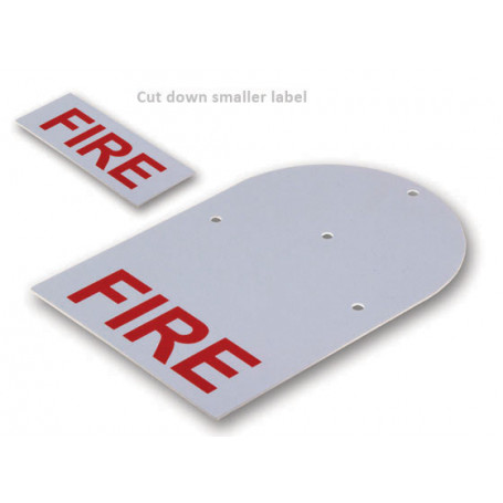 White FIRE Back Plate Label