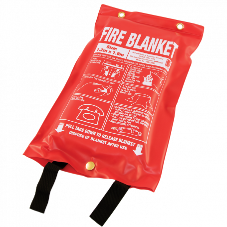Large 1.2m x 1.8m Fire Blanket - Soft Plastic Pouch