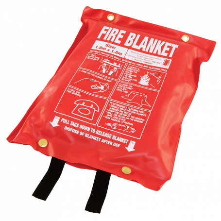 Extra Large 1.8m x 1.8m Fire Blanket - Soft Plastic Pouch